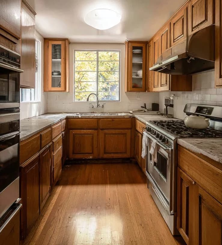 U-shaped kitchen — before