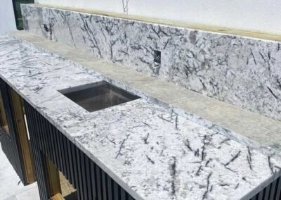 Leathered-finish granite countertop in a Tampa Bay kitchen