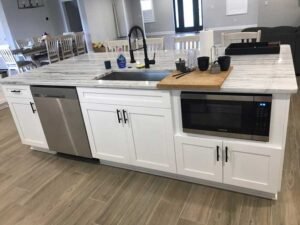Leathered-finish granite countertop in a Tampa Bay kitchen